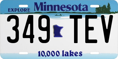 MN license plate 349TEV