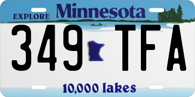 MN license plate 349TFA