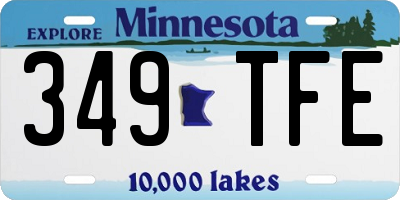 MN license plate 349TFE
