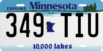 MN license plate 349TIU
