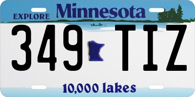 MN license plate 349TIZ