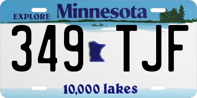 MN license plate 349TJF
