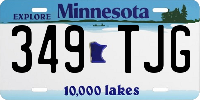 MN license plate 349TJG