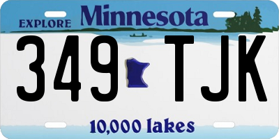 MN license plate 349TJK
