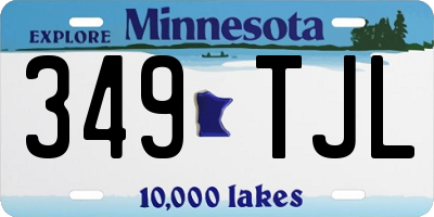 MN license plate 349TJL