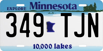 MN license plate 349TJN