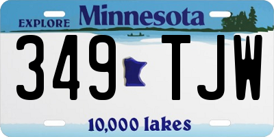 MN license plate 349TJW