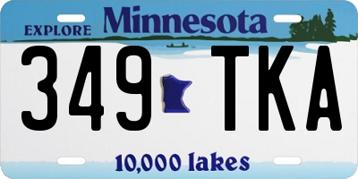 MN license plate 349TKA