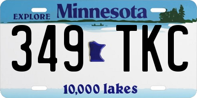 MN license plate 349TKC