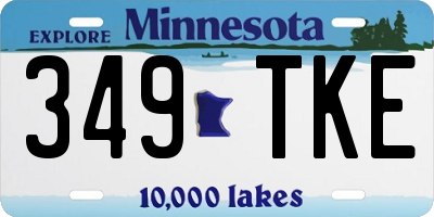 MN license plate 349TKE