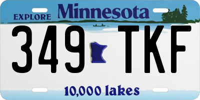 MN license plate 349TKF