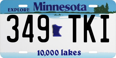 MN license plate 349TKI