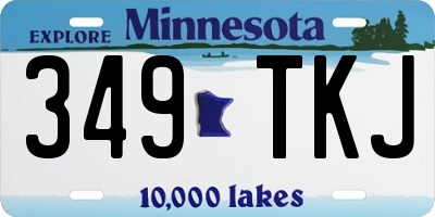 MN license plate 349TKJ