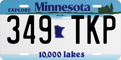 MN license plate 349TKP