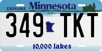 MN license plate 349TKT
