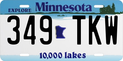 MN license plate 349TKW