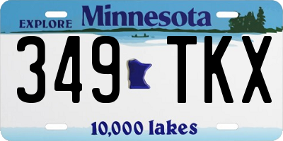 MN license plate 349TKX