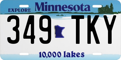 MN license plate 349TKY