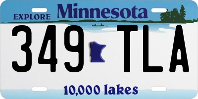 MN license plate 349TLA