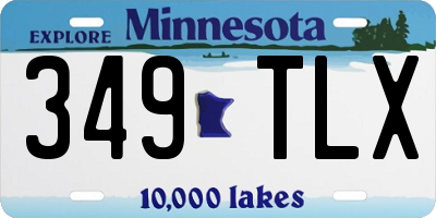 MN license plate 349TLX