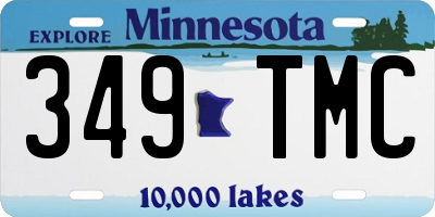 MN license plate 349TMC