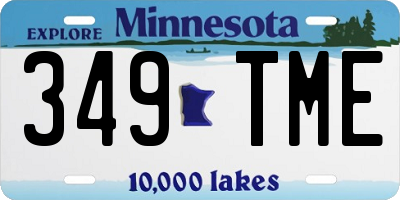 MN license plate 349TME
