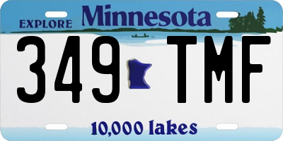 MN license plate 349TMF