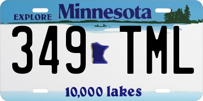 MN license plate 349TML