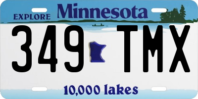 MN license plate 349TMX