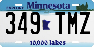 MN license plate 349TMZ