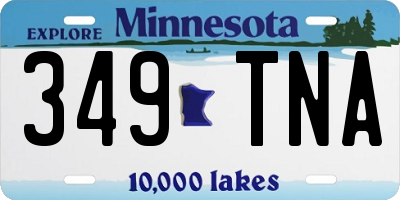 MN license plate 349TNA