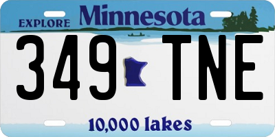 MN license plate 349TNE
