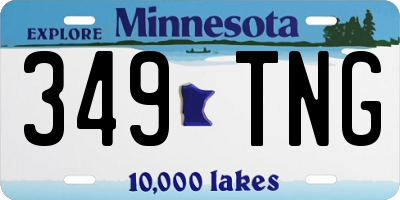 MN license plate 349TNG