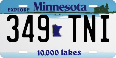 MN license plate 349TNI