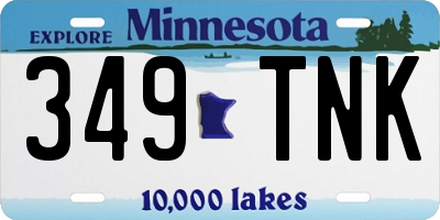 MN license plate 349TNK
