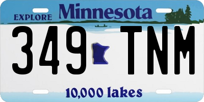 MN license plate 349TNM