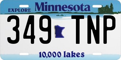 MN license plate 349TNP