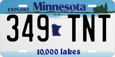 MN license plate 349TNT
