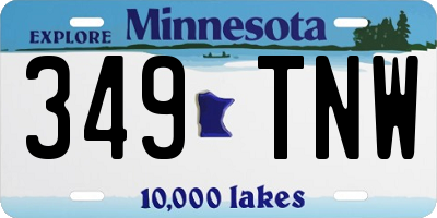 MN license plate 349TNW