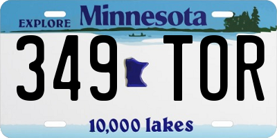 MN license plate 349TOR
