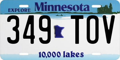 MN license plate 349TOV
