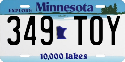 MN license plate 349TOY