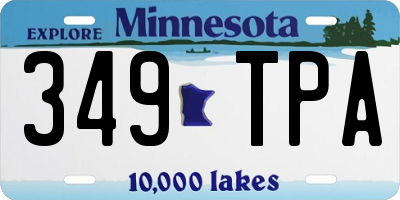 MN license plate 349TPA