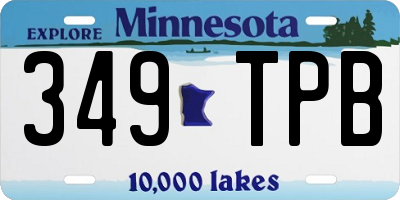MN license plate 349TPB