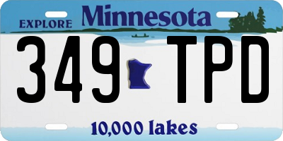 MN license plate 349TPD