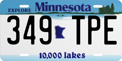 MN license plate 349TPE