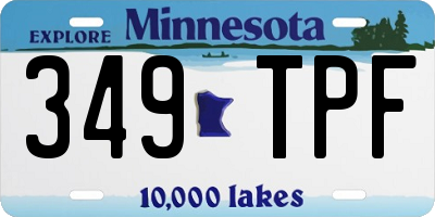 MN license plate 349TPF