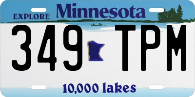 MN license plate 349TPM