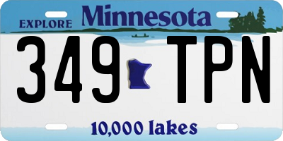 MN license plate 349TPN