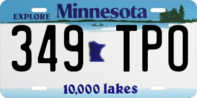 MN license plate 349TPO